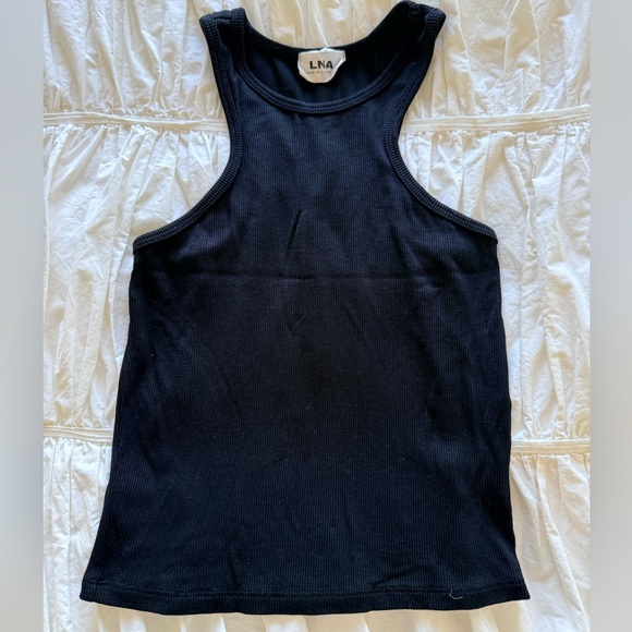 LNA Black Ribbed Racerback Tank - Picture 1 of 3